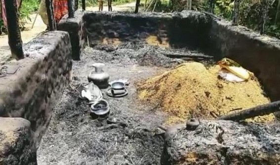 Fire set in a broad daylight, burnt a day worker's home in Khowai Fire set in a broad daylight, burnt a day worker's home in Khowai